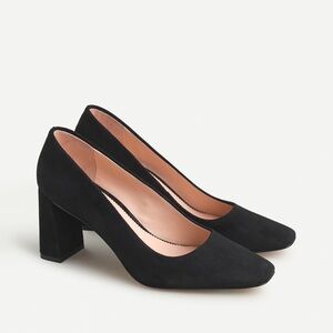 J. Crew Suede Classic Black Block Heel